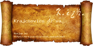 Krajcsovics Éva névjegykártya