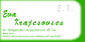 eva krajcsovics business card